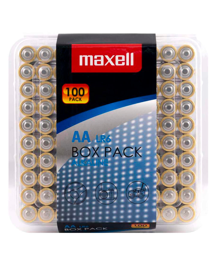 MAXELL - ALKALINE BATTERY AA LR6 PACK*100 BATTERIES