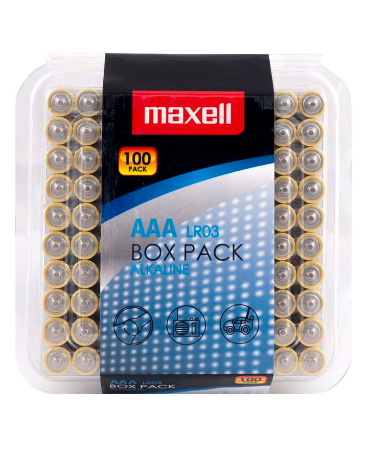 MAXELL - ALKALINE BATTERY AAA LR03 PACK*100 BATTERIES