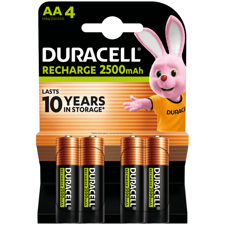 DURACELL - RECHARGEABLE BATTERY HR6 AA 2500mAh 4 UNIT