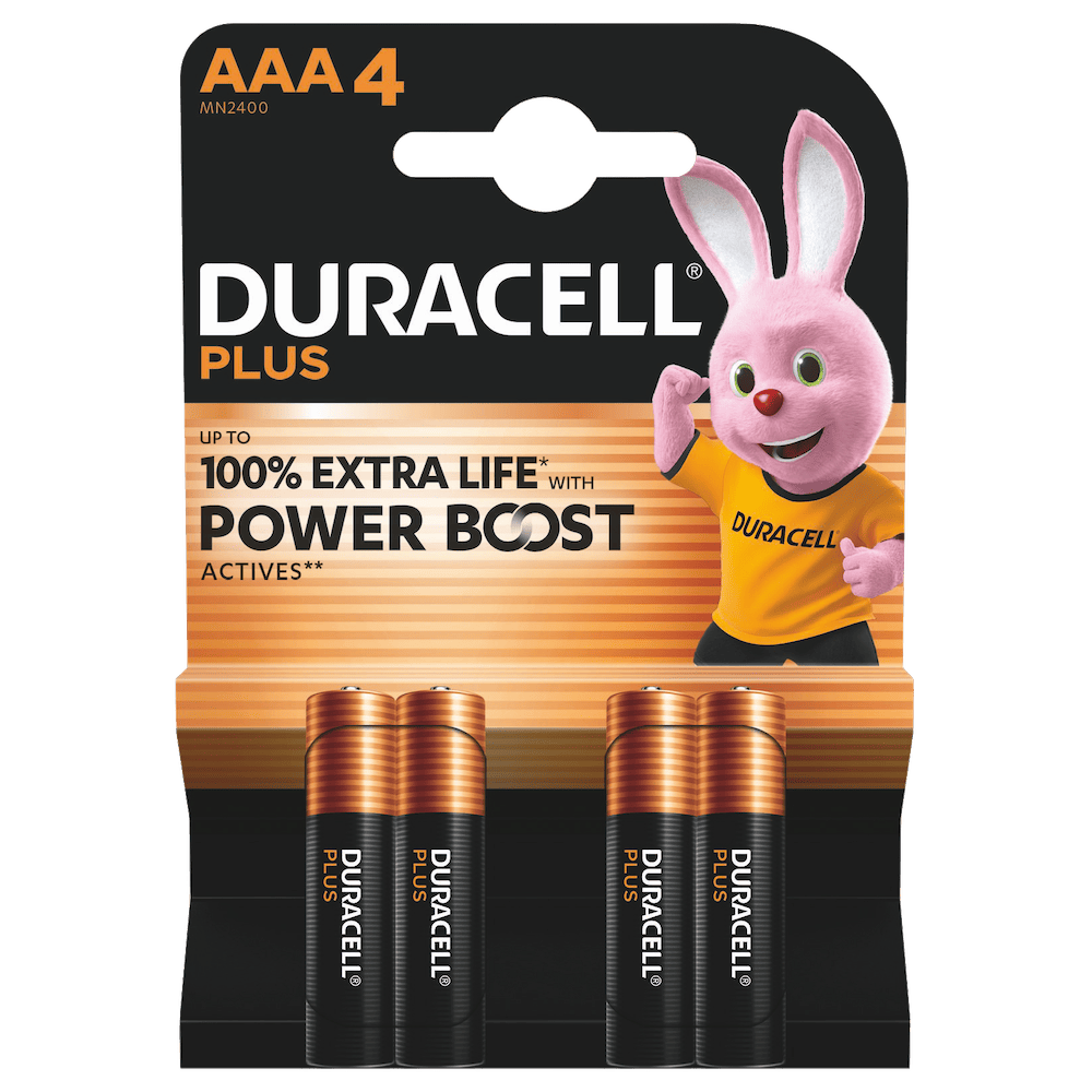 DURACELL - PLUS POWER 100 ALKALINE BATTERY AAA LR03 8 UNIT