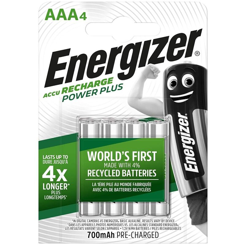 Energizer wiederaufladbare AAA-Batterien, 4er-Pack
