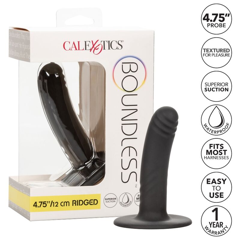 Calexotics Boundless Dildo 12 CM Compatible With Harness — Black, Silicone