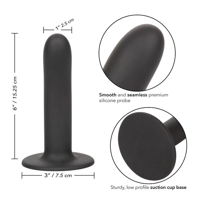 Calexotics Boundless Dildo 15.25 CM Harness Compatible — Black, Silicone
