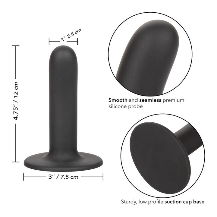 Calexotics Boundless Dildo 12 CM Harness Compatible Smooth — Black, Silicone