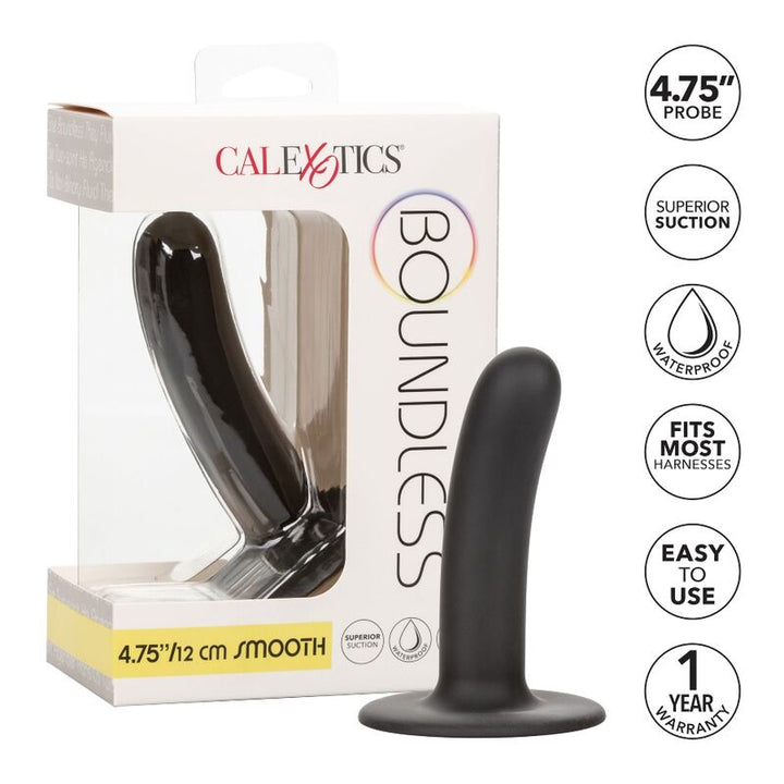 Calexotics Boundless Dildo 12 CM Harness Compatible Smooth — Black, Silicone