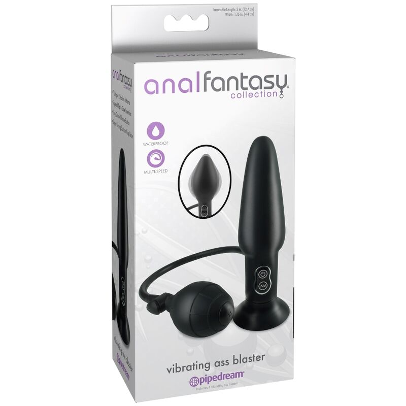 Anal Fantasy Plug Inflatable Vibrator — Brown silicone
