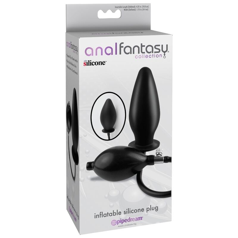 Anal Fantasy Inflatable Silicone Plug — Black silicone