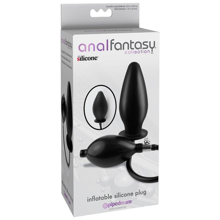 Anal Fantasy Inflatable Silicone Plug — Black silicone