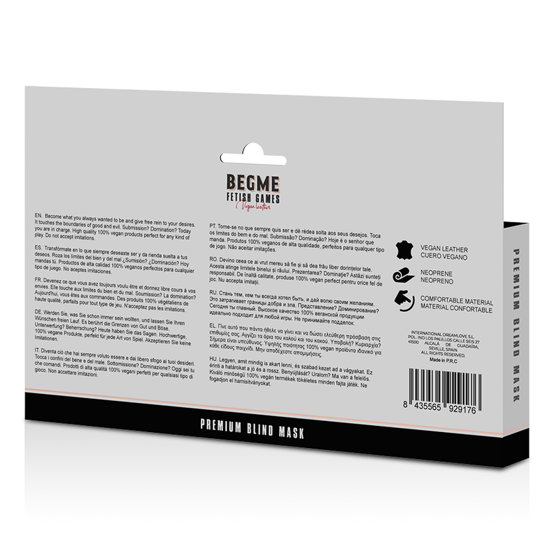 Begme Black Edition - Premium Blind Mask With Neoprene Lining