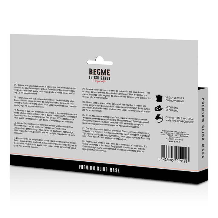 Begme Black Edition - Premium Blind Mask With Neoprene Lining