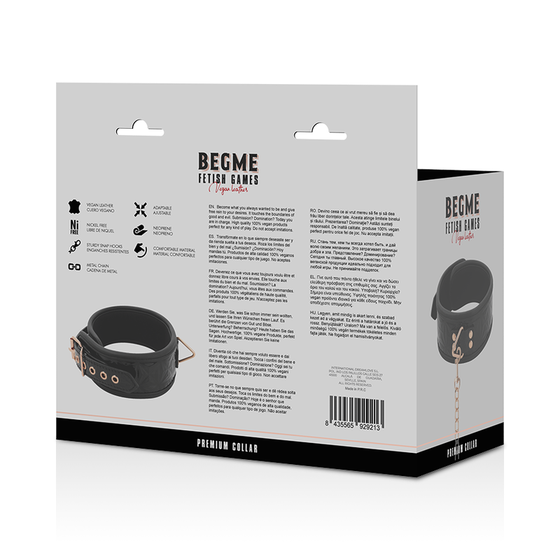 Begme Black Edition - Premium Vegan Leather Collar With