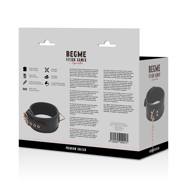 Begme Black Edition - Premium Vegan Leather Collar With