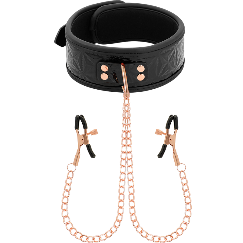 Begme Black Edition - Collar With Nipple Clamps With Neoprene