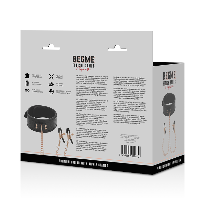 Begme Black Edition - Collar With Nipple Clamps With Neoprene