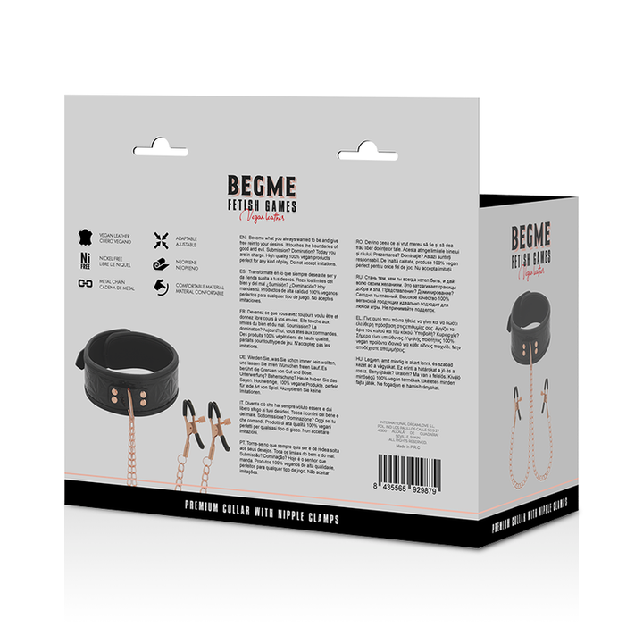 Begme Black Edition - Collar With Nipple Clamps With Neoprene