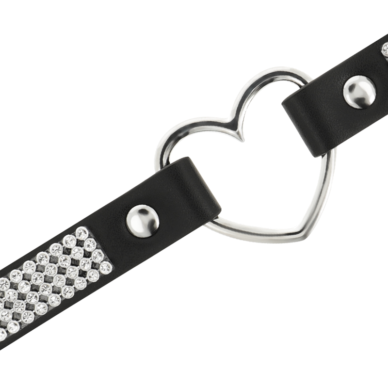 Coquette Chic - Desire Vegan Leather Choker With Heart