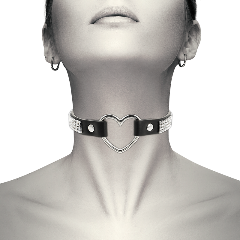 Coquette Chic - Desire Vegan Leather Choker With Heart
