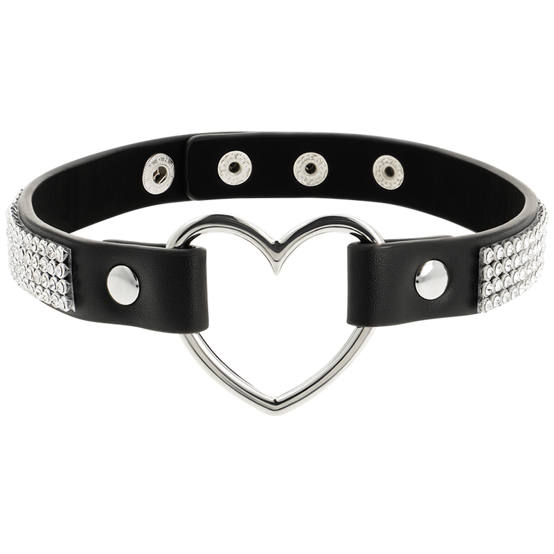 Coquette Chic - Desire Vegan Leather Choker With Heart