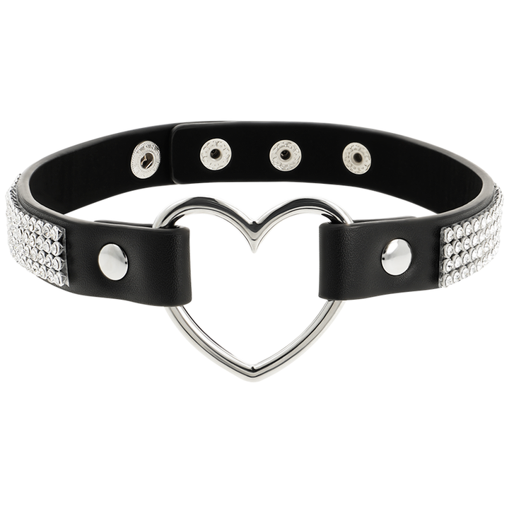 Coquette Chic - Desire Vegan Leather Choker With Heart