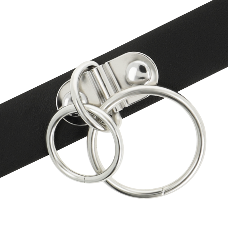 Coquette Chic - Desire Double Ring Vegan Leather Choker