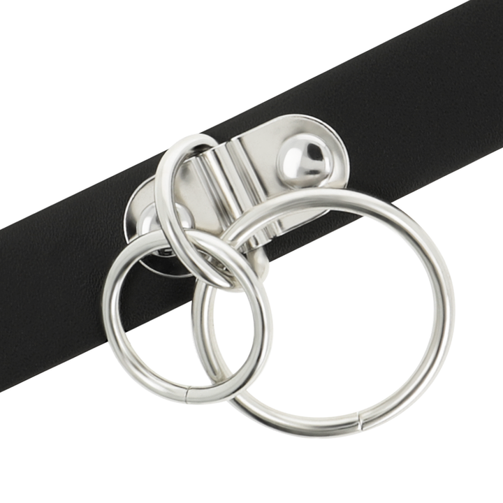 Coquette Chic - Desire Double Ring Vegan Leather Choker