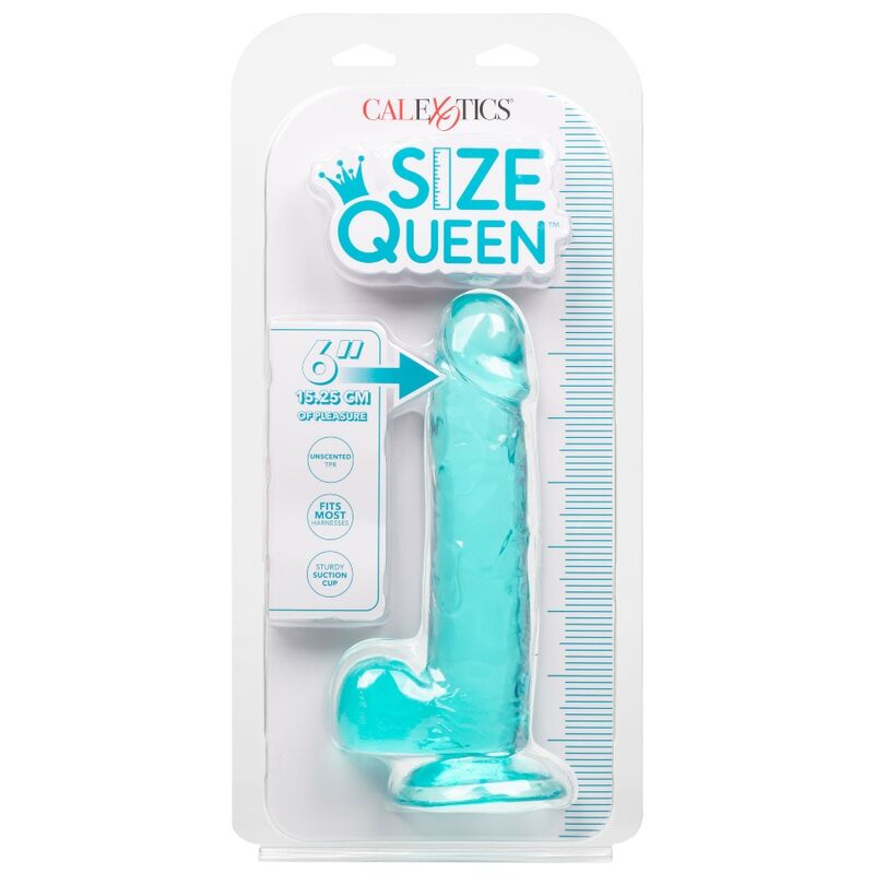 Calexotics Size Queen Dildo Blue 15.3 CM — Blue, TPR