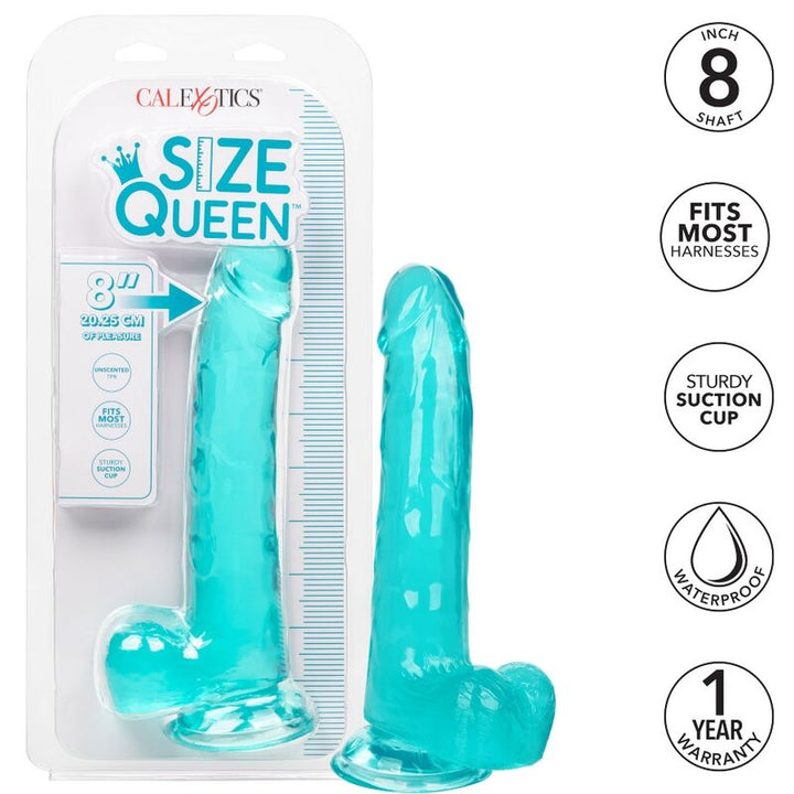 Calexotics Size Queen Dildo Blue 20.3 CM — Blue, TPR