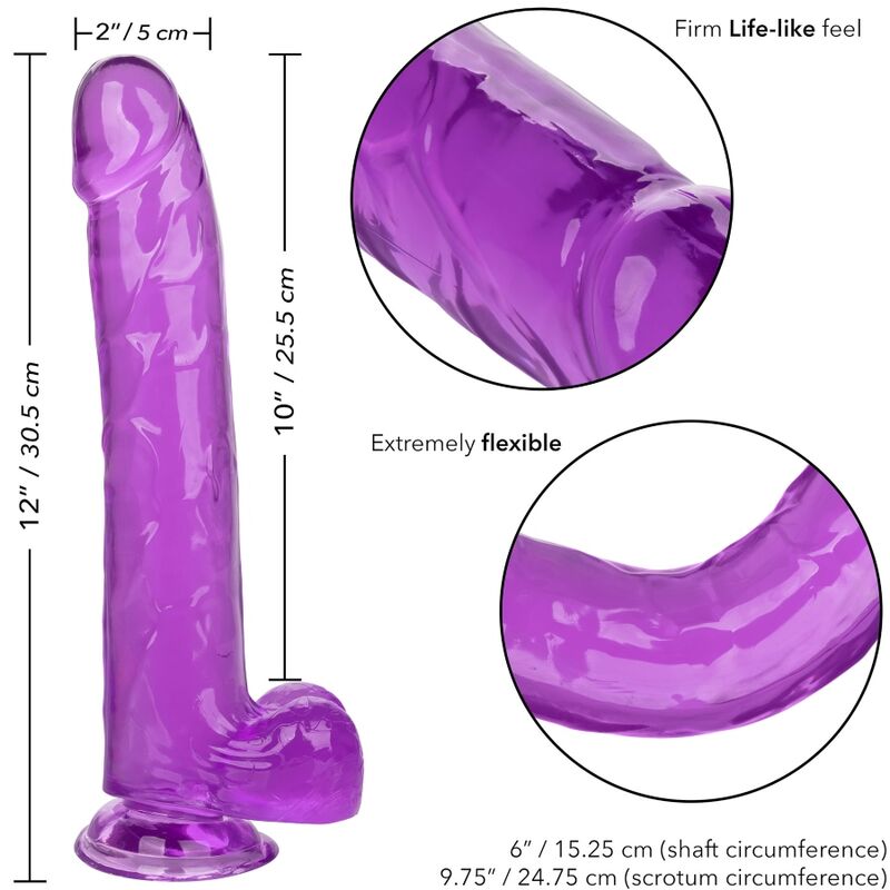 Calexotics Size Queen Dildo Purple 25.5 CM — Purple, TPR