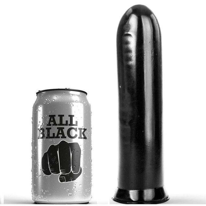 All Black Dildo Black 19 CM — Black PVC