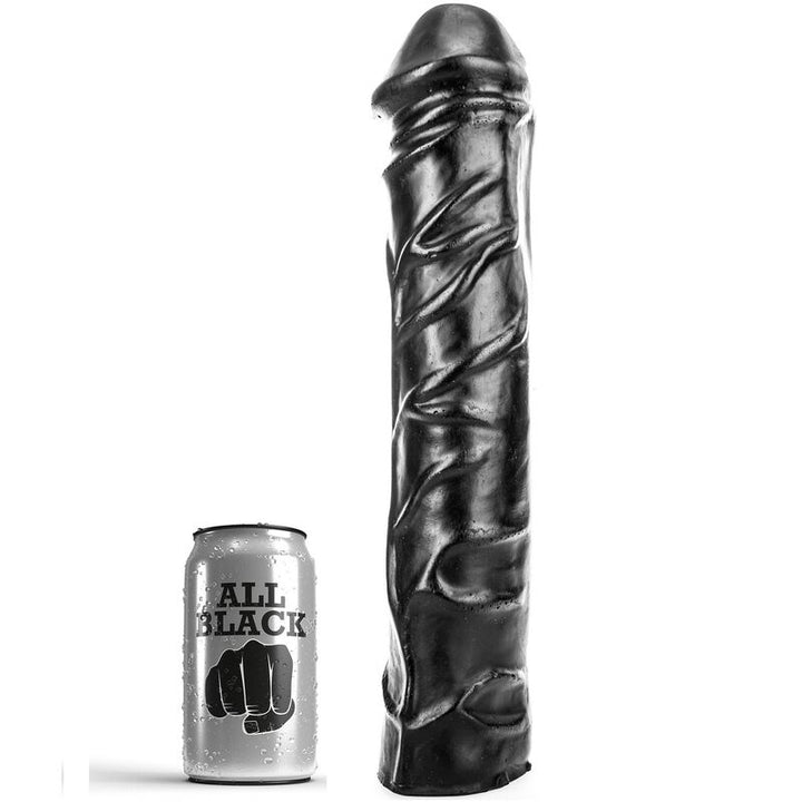 All Black Giant Soft Fisting Dildo 32 CM — Black TPR