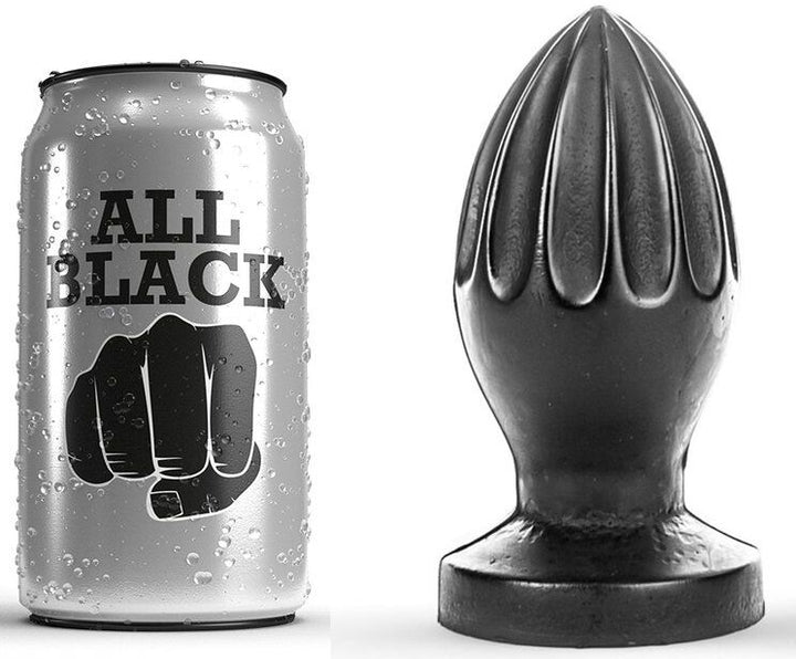 All Black Plug Anal 12 CM — Black PVC