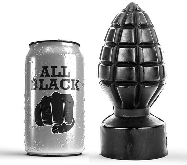 All Black Plug Anal 14 CM — Black PVC