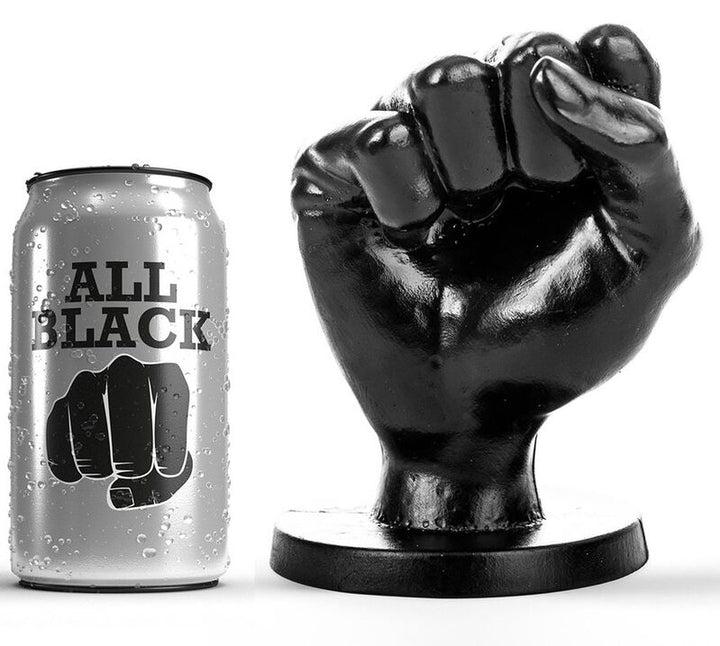 All Black Fist Anal 14 CM — Black PVC
