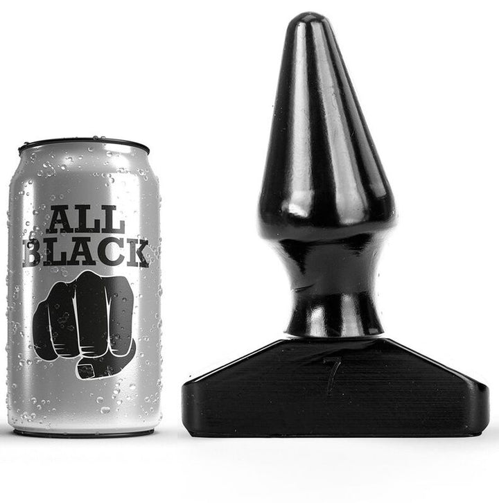 All Black Plug Anal 16 CM — Black PVC