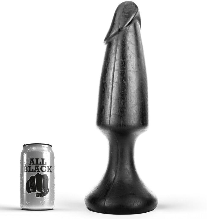 All Black Plug Anal 35 CM — Black PVC