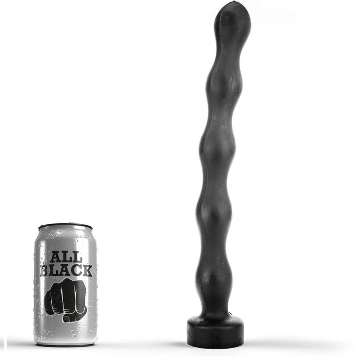 All Black Anal Plug Ball 32 CM — Black PVC