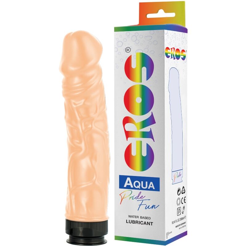 Pride Eros Aqua LGBT Pride Dildo mit Gleitmittel auf Wasserbasis