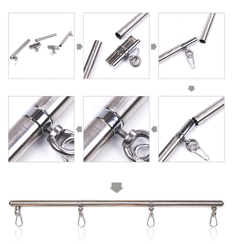 Ohmama fetish restraint bar with 4 hooks