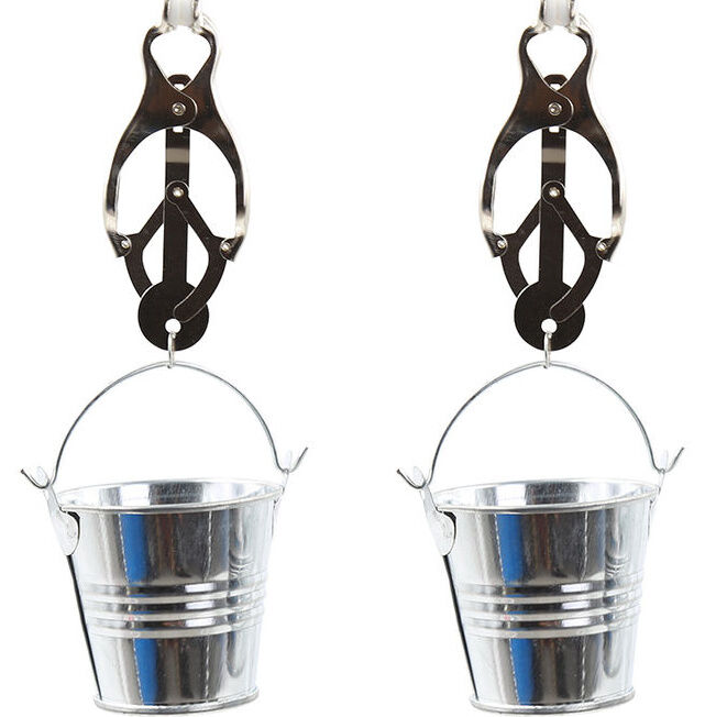 Ohmama fetish nipple clamps with buckets