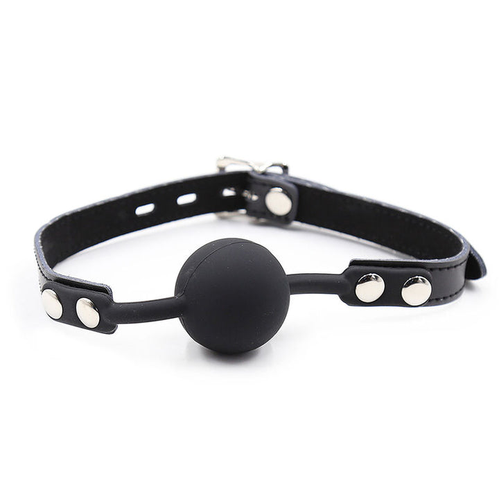 Ohmama Fetish - Silicone Ball Gag With Leather Belt (padlock