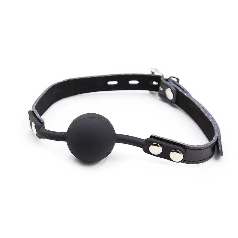 Ohmama Fetish - Silicone Ball Gag With Leather Belt (padlock