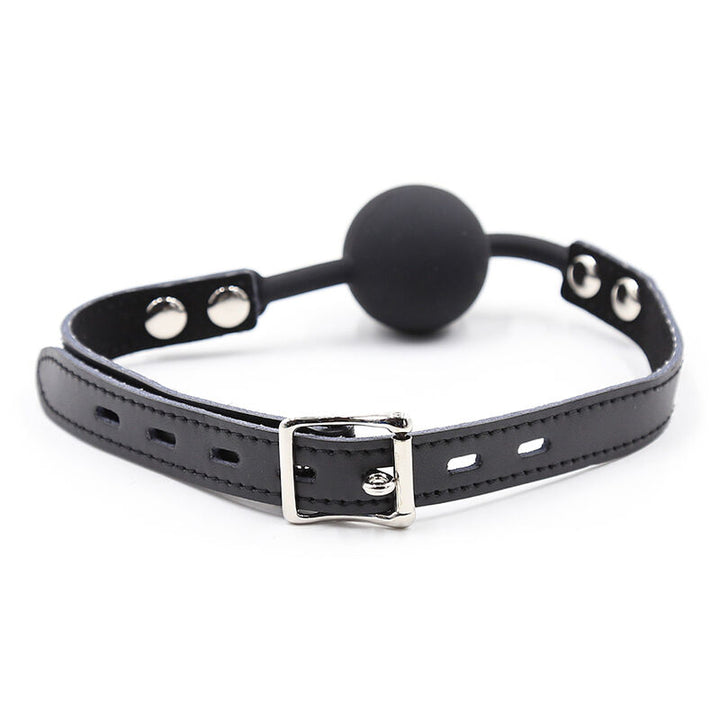 Ohmama Fetish - Silicone Ball Gag With Leather Belt (padlock