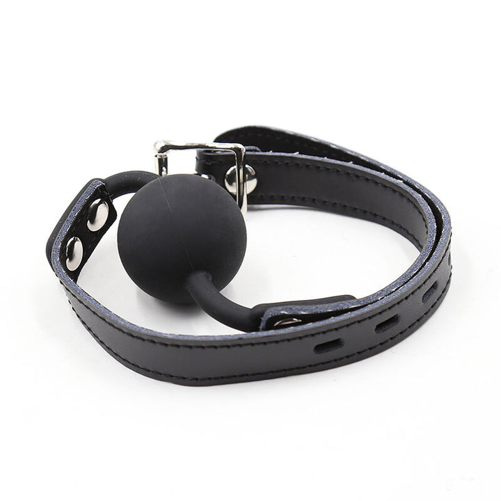 Ohmama Fetish - Silicone Ball Gag With Leather Belt (padlock