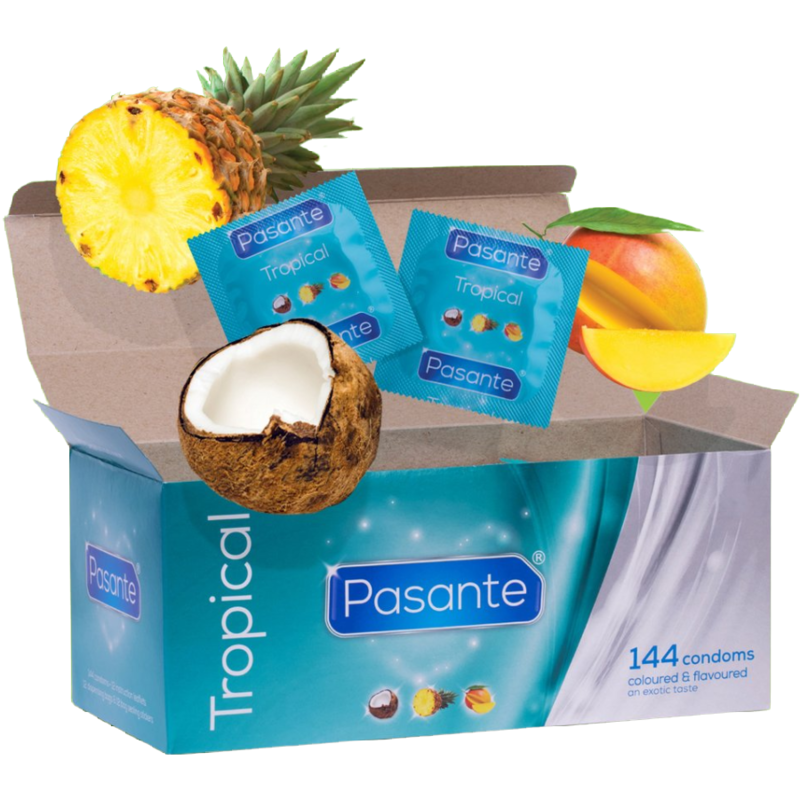 Pasante tropical flavor condoms 144-pack