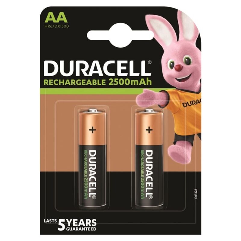 Duracell wiederaufladbare AA-Akkus HR6, 2500 mAh, 2er-Pack