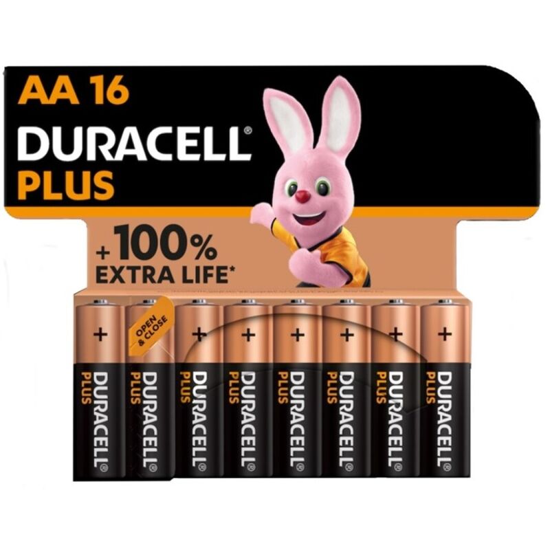 Duracell Plus Power 100 AA LR6 Alkaline-Batterien, 16er-Pack