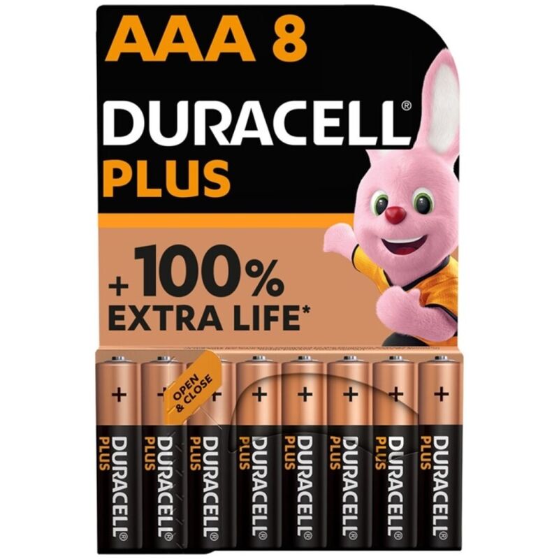 Duracell Plus Power 100 AAA LR03 Alkaline-Batterien, 8er-Pack