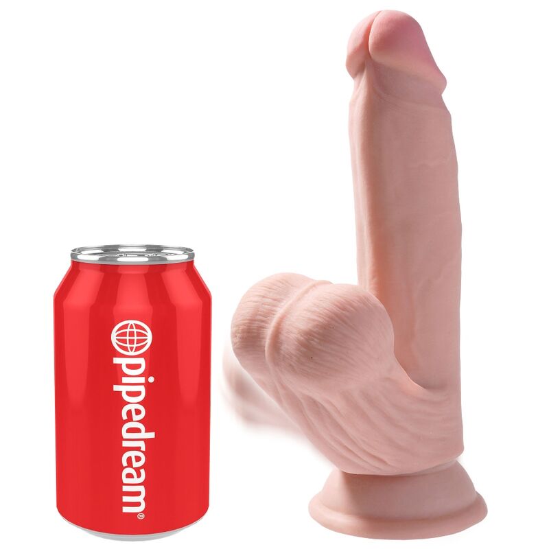 King Cock Plus 3d Dildo Swinging Balls 15.2 CM Light Skin — Skin / TPE