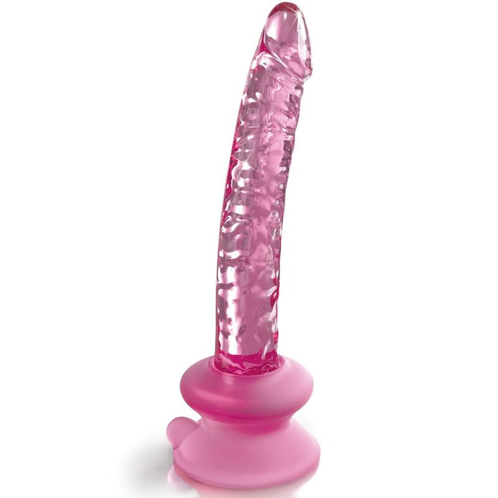 Icicles N. 86 Glass Dildo With Suction Cup — Pink glass