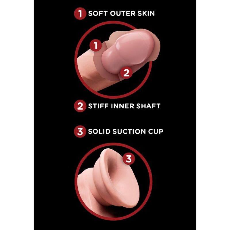 King Cock Plus 3d Dildo Swinging Balls 20.3 CM — Skin / TPE